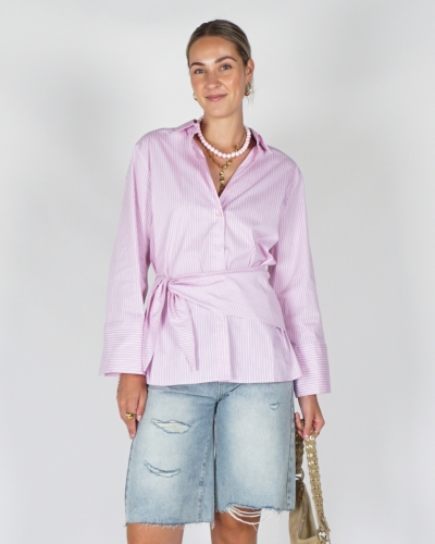 Neo Noir 169857-754 DITA SCARF STRIPE BLOUSE