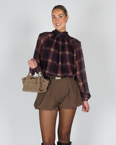 Gossip 8311 BALLON BLOUSE BIG CHECK