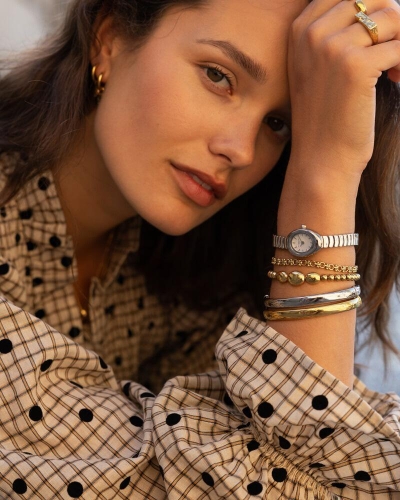 My Jewellery Watch oval stripe chain MJ16875